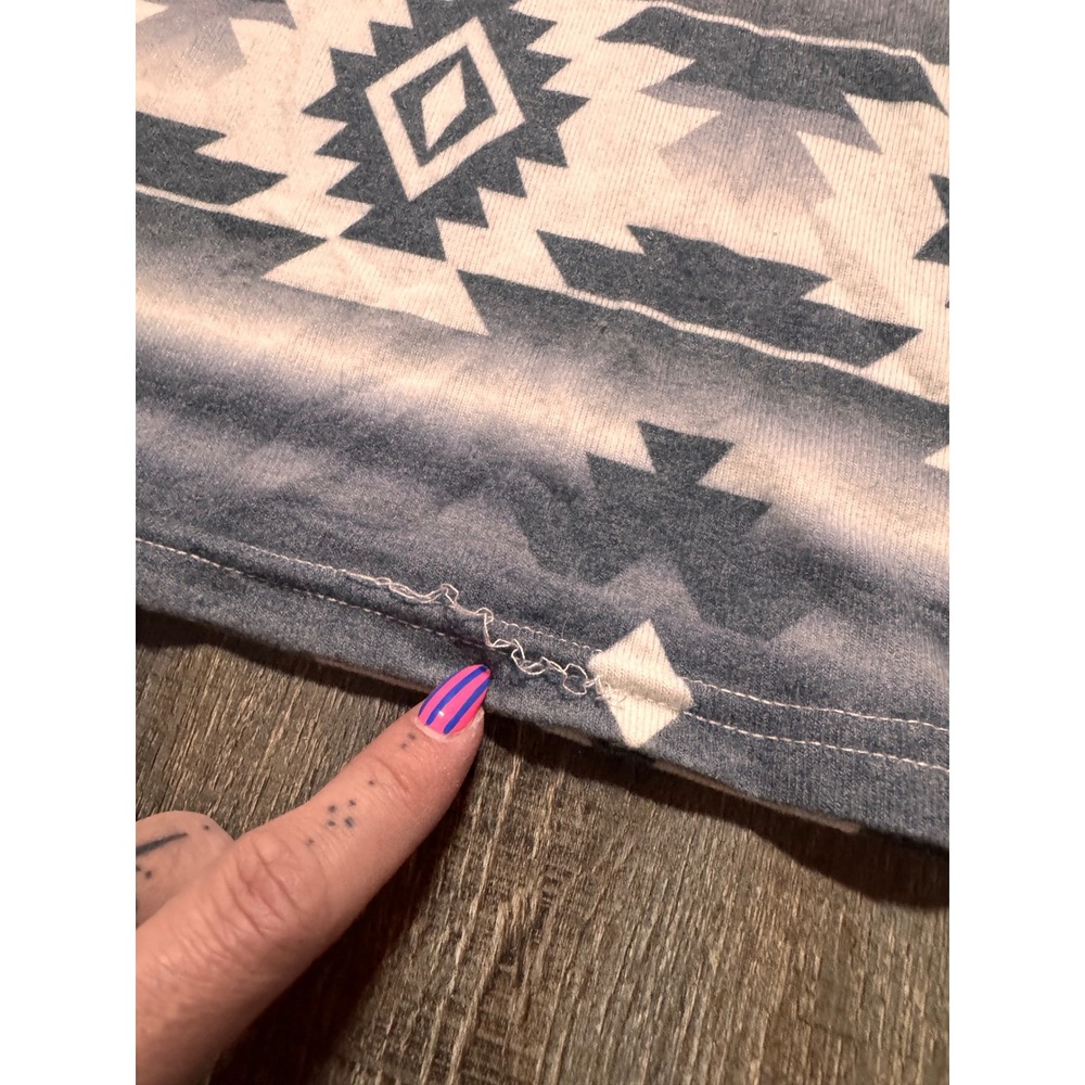 Wrangler Retro Womens Grey Aztec Print Long Sleeve Maxi Dress Side Slit Large - Picture 3 of 7
